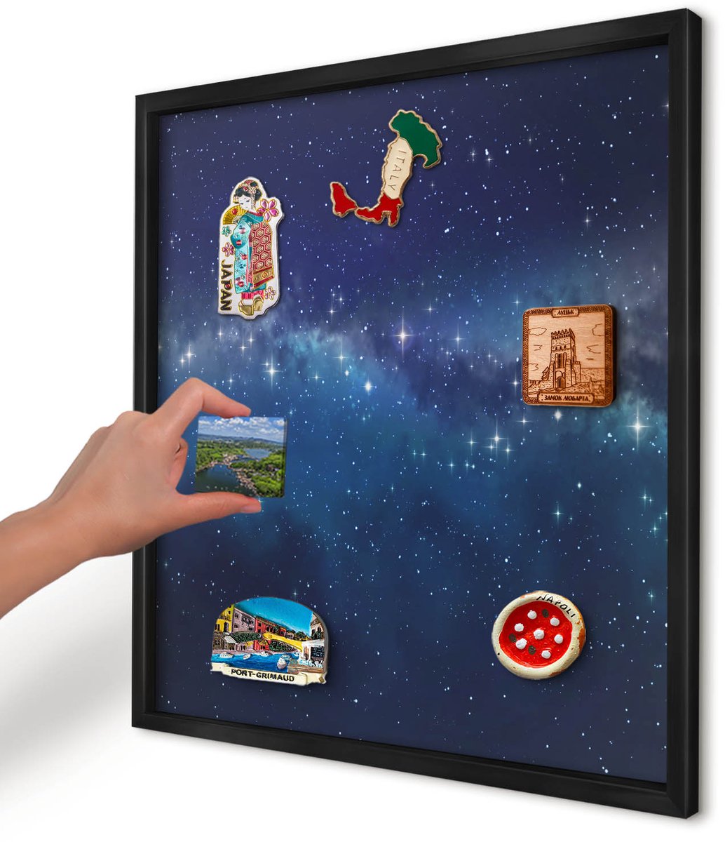 Artprintcave Marine Magneetbord mit Zwart Frame - 50x50 cm - Sterrenruimte Magneet Bord mit Frame - Abstract Bord Voor Magneten - Kosmos