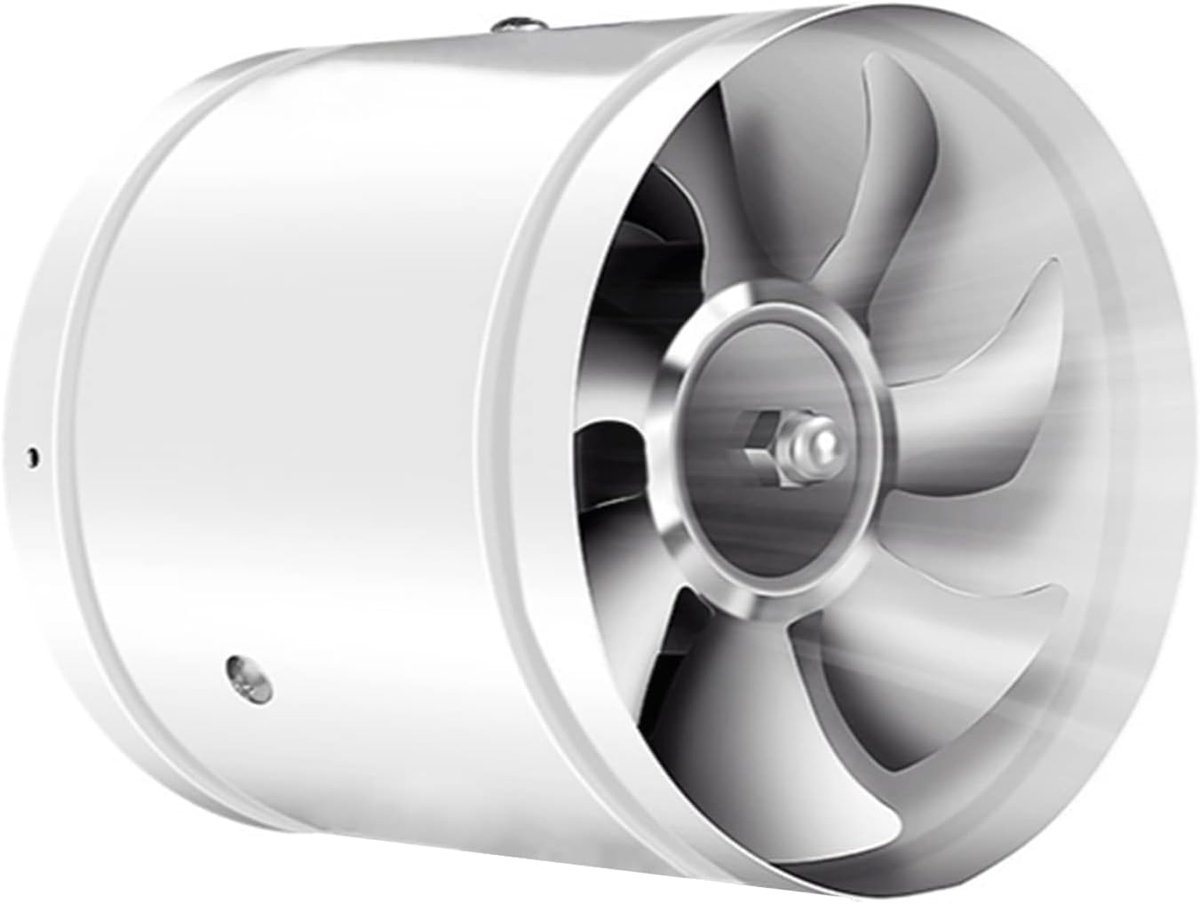 SnelShoppen - Axiaal Ventilator 200 mm, Afzuigventilator 200 mm, 25 W, Wit, Voor Badkamer, Toilet, Keuken, Kasje, Serre, Garage, Hoge Kwaliteit