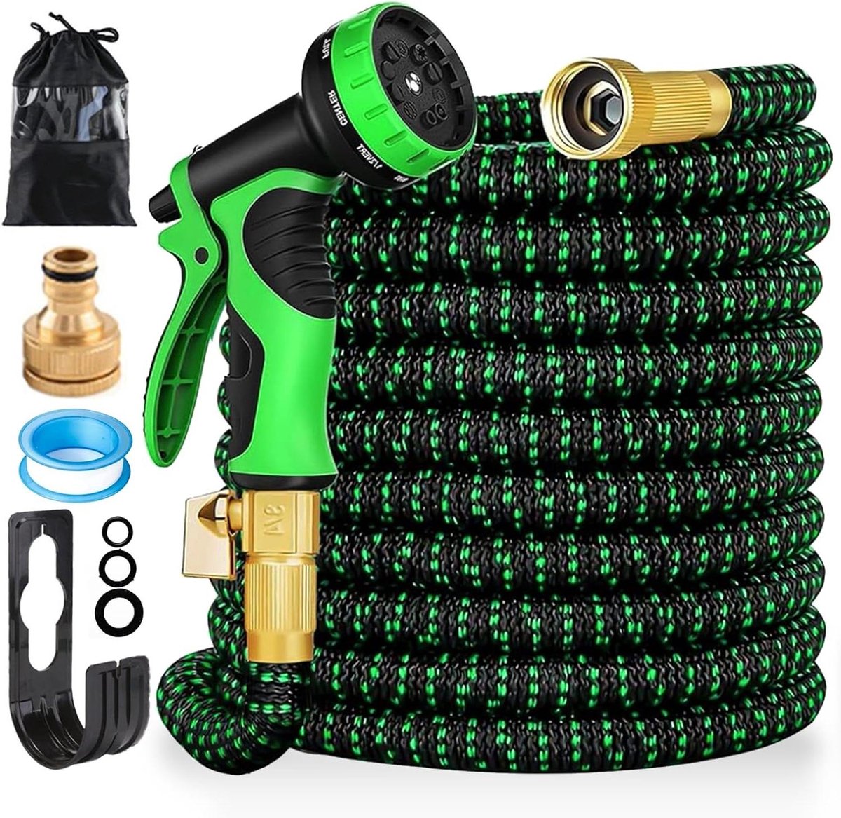 Uitbreidbare Tuinslang - Magische Slang Flexibel - Tuin Besproeien - 3-laags Latex Anti-Lek - 75FT - Groen