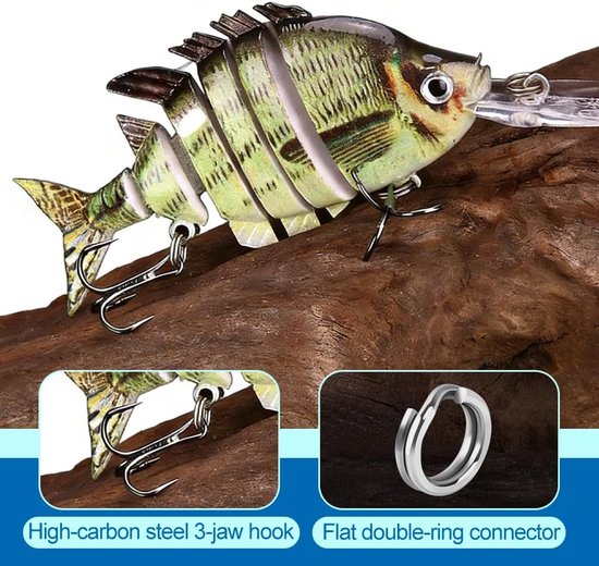SnelShoppen - Crankbait Visaas Set 5 Stuks, 8 cm Kunstaas Wobbler Snoek, 15 g Levensecht Visaas voor Zoet en Zout Water, Perfecte Visgeschenken voor M — afbeelding 4