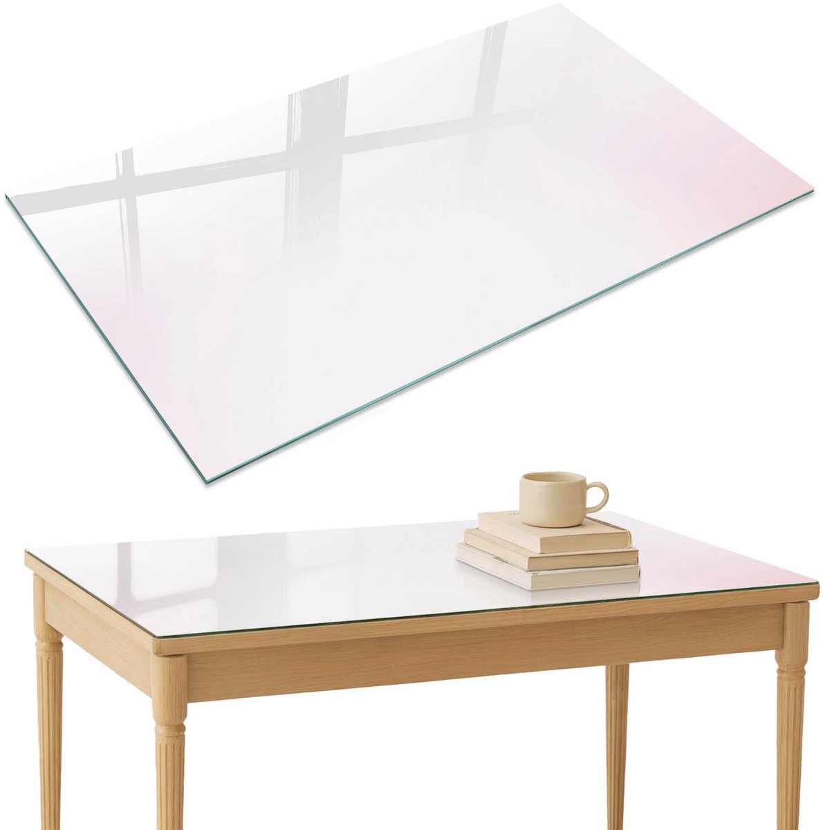 ArtPrintCave Pastelkleurige achtergrond Glazen Tafelblad 120x80 cm - Tafelblad Rechthoek - Wit Bureaublad - Achtergronden en patronen Tafelblad Glas