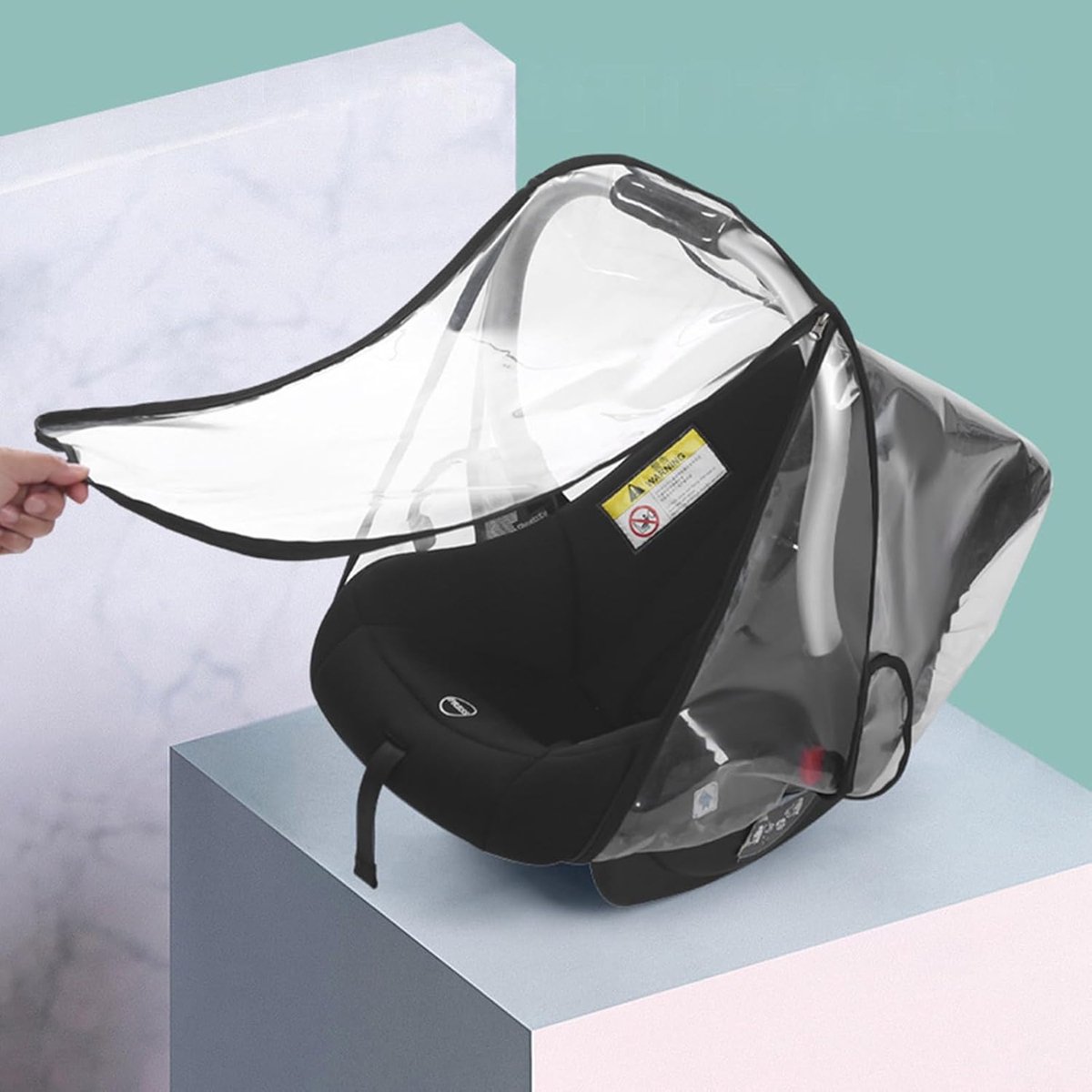 Baby Autostoel Regenhoes - Maxi Cosi Cover - Baby Beschermen - Ventilatie Gaten - 50x65x50cm - Zwart – foto 4