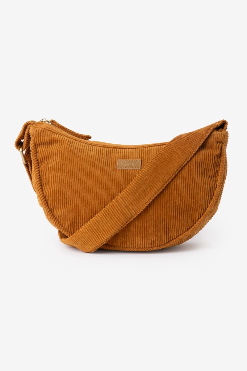Sissy-Boy - Bruine corduroy crossbody tas