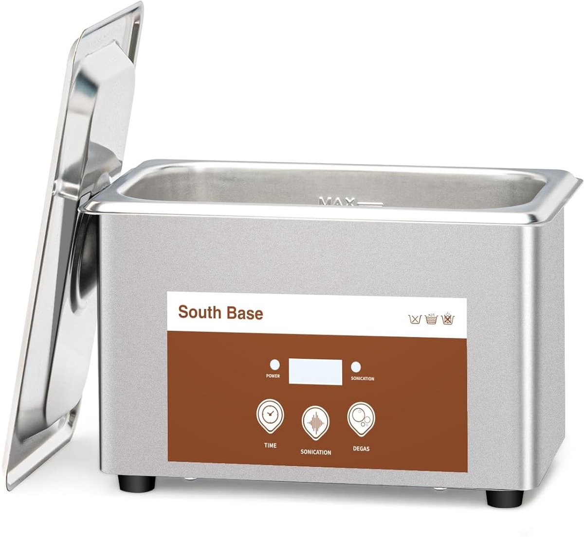 SnelShoppen - Ultrasonische Cleaner 900 ml, 35 W, RVS, Voor Sieraden, Brillen, Huishoudelijke Reiniger met Digitale Timer en Schoonmaakmand