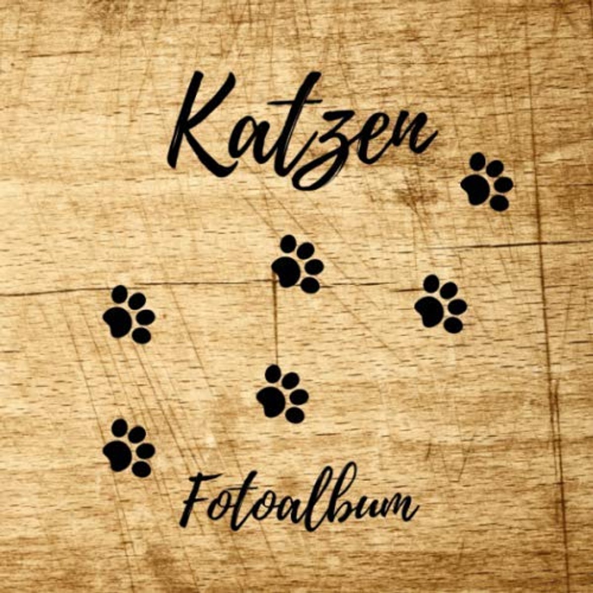SnelShoppen - Katzen Fotoalbum - Foto- en herinneringsalbum voor jouw kat - 110 pagina's - 21 cm formaat - Soft-cover in houtlook - Perfect cadeau voo