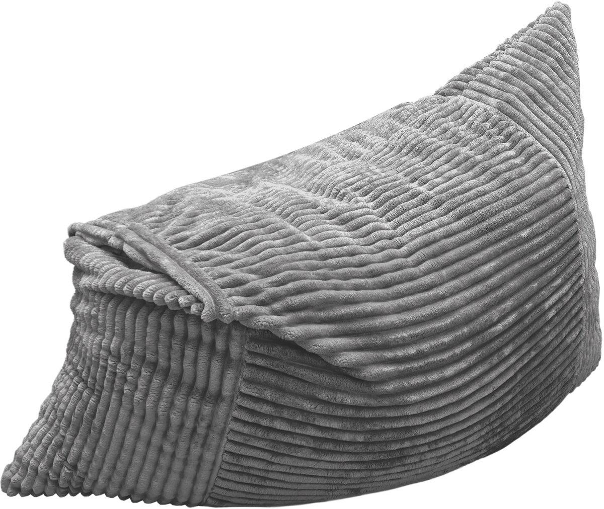 COVREO Zitzak 180 x 125 cm grijs, ribstof met traagschuim en 3 standen