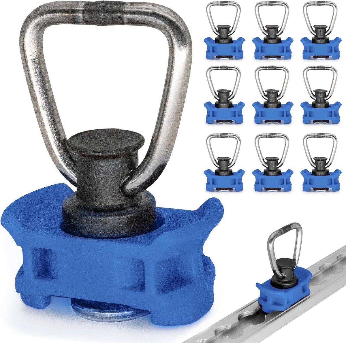 SnelShoppen - Set van 10 Accessoires voor Airline Rail, Kunststof Railbevestiging voor Vrachtwagens, Trailers, Campers en Meer