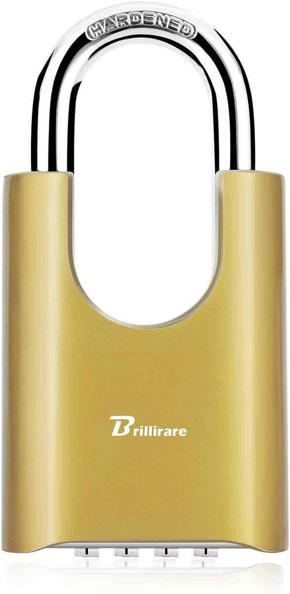 SnelShoppen - Outdoor Combinatielock 4 Digit, Robuuste Padlock van Metaal, Weerbestendig met Lange Geharde Stalen Haak, Hoge Veiligheid voor Schuren,