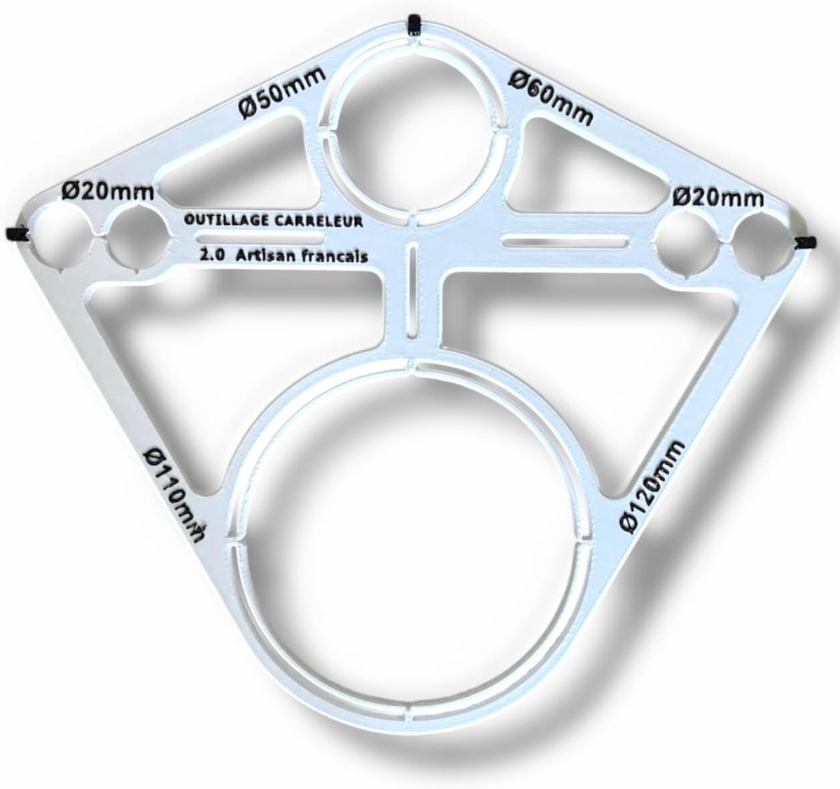 Boormal Toilet - Boorsjabloon Hangtoilet - Nauwkeurig Boren - 6 Diameter Gaten - 20-120 mm - Grijs