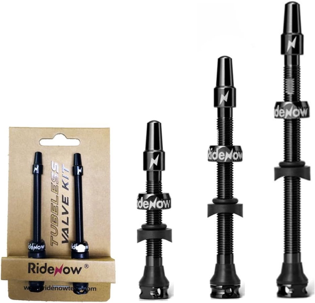 SnelShoppen - Set van 2 Tubeless Presta Ventielen 45 mm/65 mm/85 mm - Anodized Zwart en Roze, 7075 Aluminium - Lichtgewicht en Roestvrij, Geschikt voo