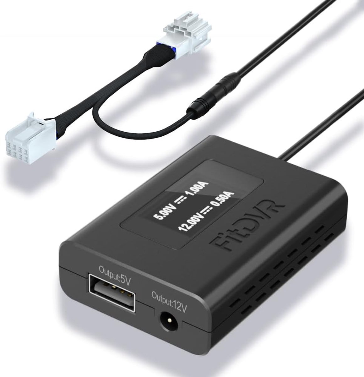 SnelShoppen - Dashcam Power Adapter 8-Pin voor Honda, USB LED-display, Eenvoudig te Installeren, 5V 12V Output, Geschikt voor Achteruitkijkspiegel en