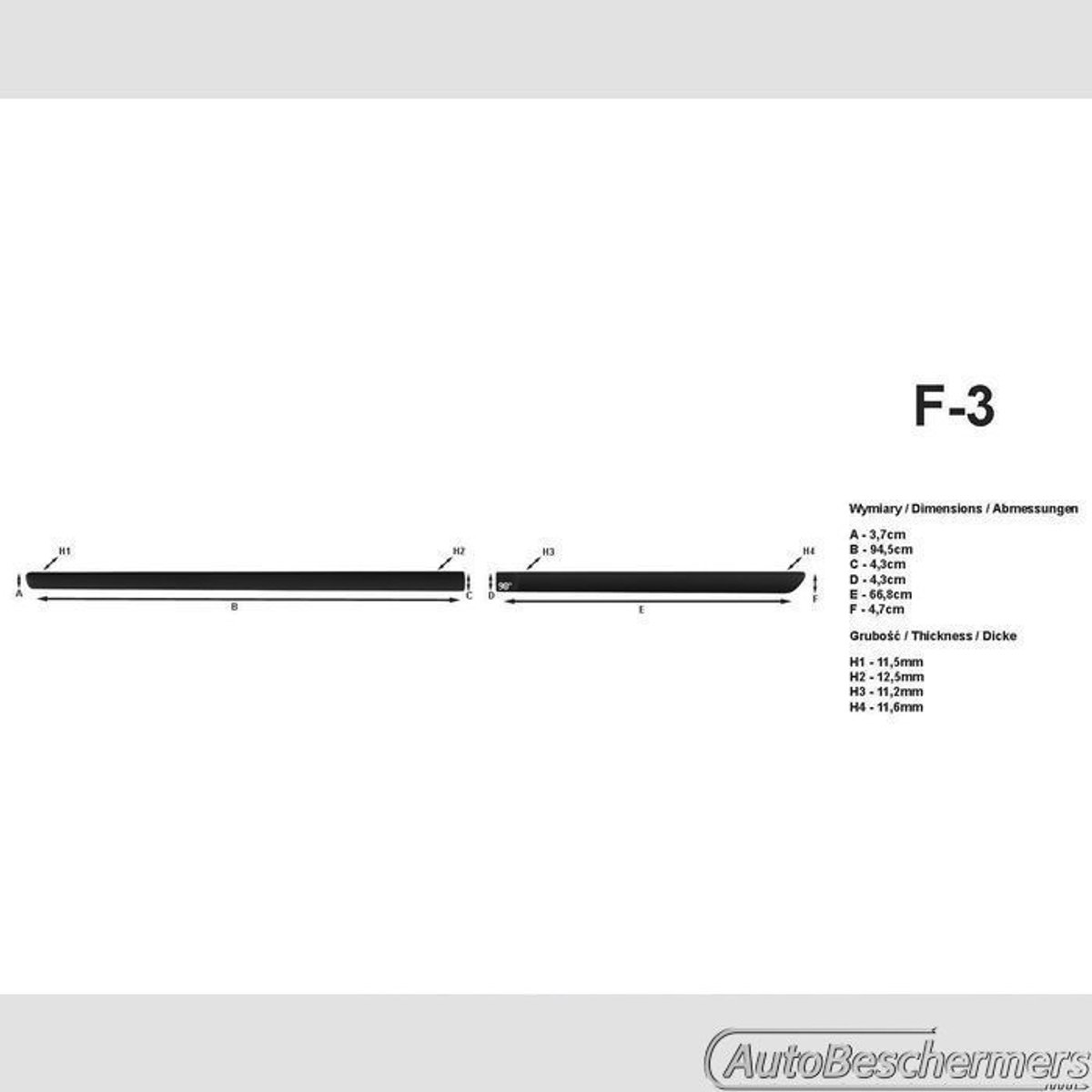 Stootlijsten set zwart voor Ford Fiesta 5-deurs 1999-2002. De stootstrips zijn zelfklevend. Set a 4 stuks (#0003)