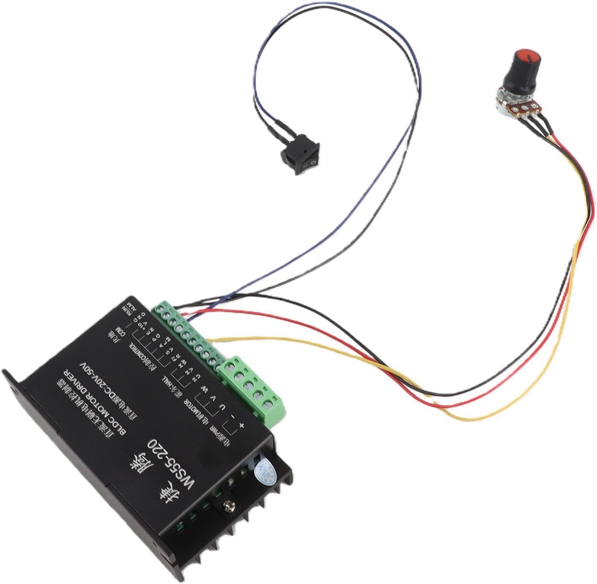 SnelShoppen - Motor driver controller met kabel, 3-fase BLDC motorcontroller, 20-50 VDC, 500W, hoge prestaties en lage geluidshinder voor CNC toepassi