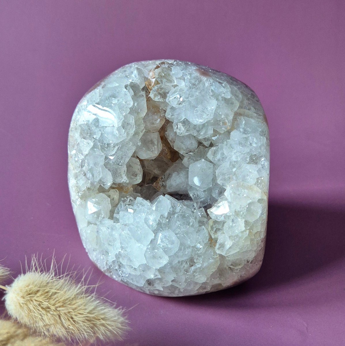 XL Edelsteen Druzy Pink Amethist Geode Freeform van 1103 gram Statement Piece