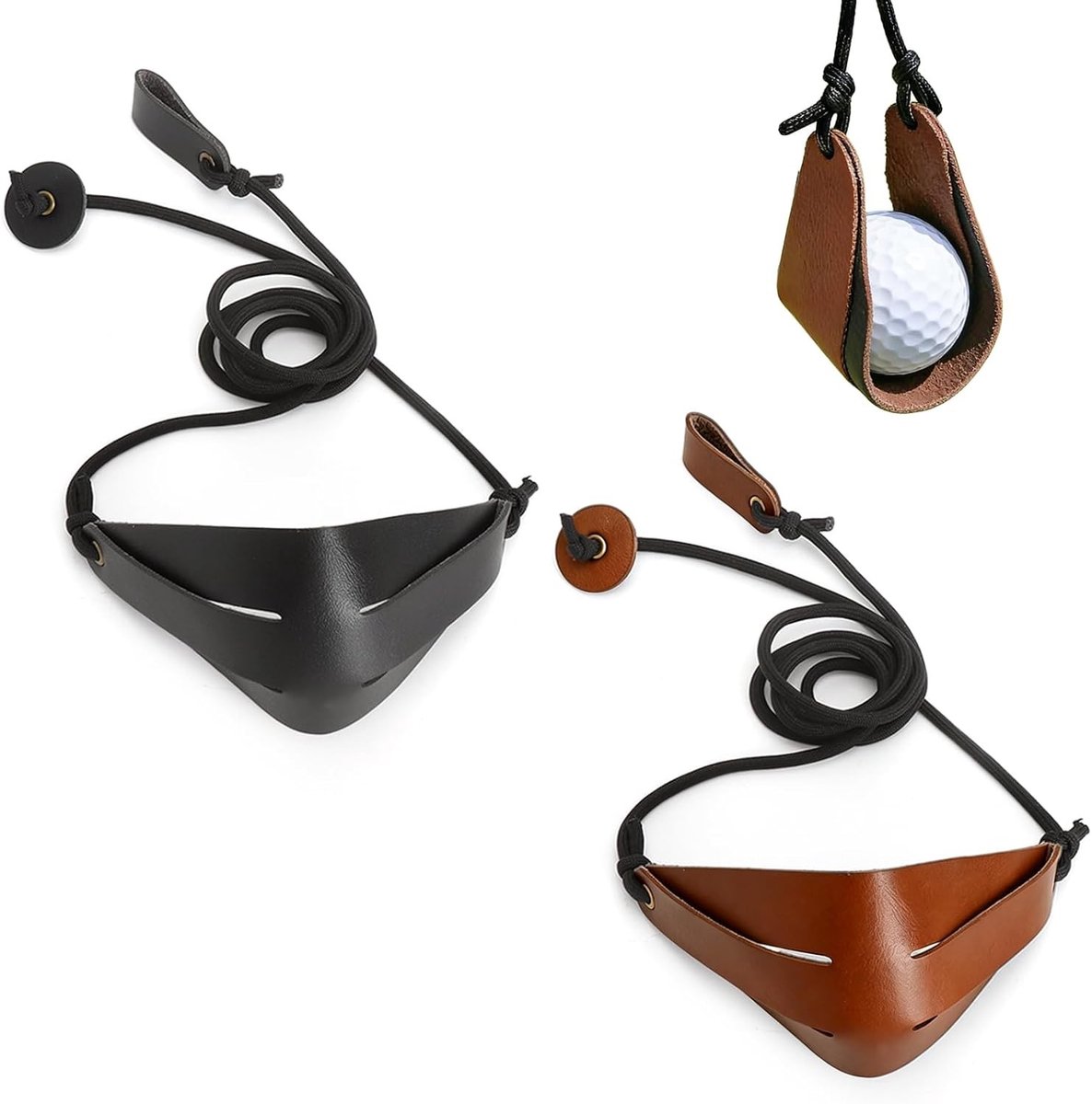 Set van 2 Microvezel Leren Accessoires met Paracord Handvat voor Outdoor Training, Golf, Tennis en LARP DIY - 16.5 x 6.5 cm