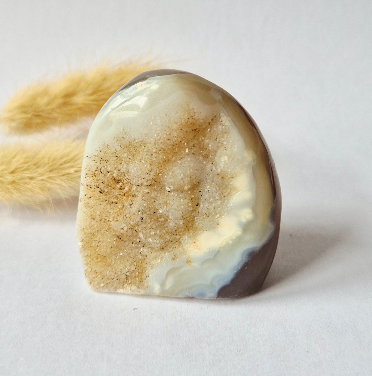 Druzy Agaat uit Uruguay – 124 gram #155 | Natuurlijke Geode Edelsteen