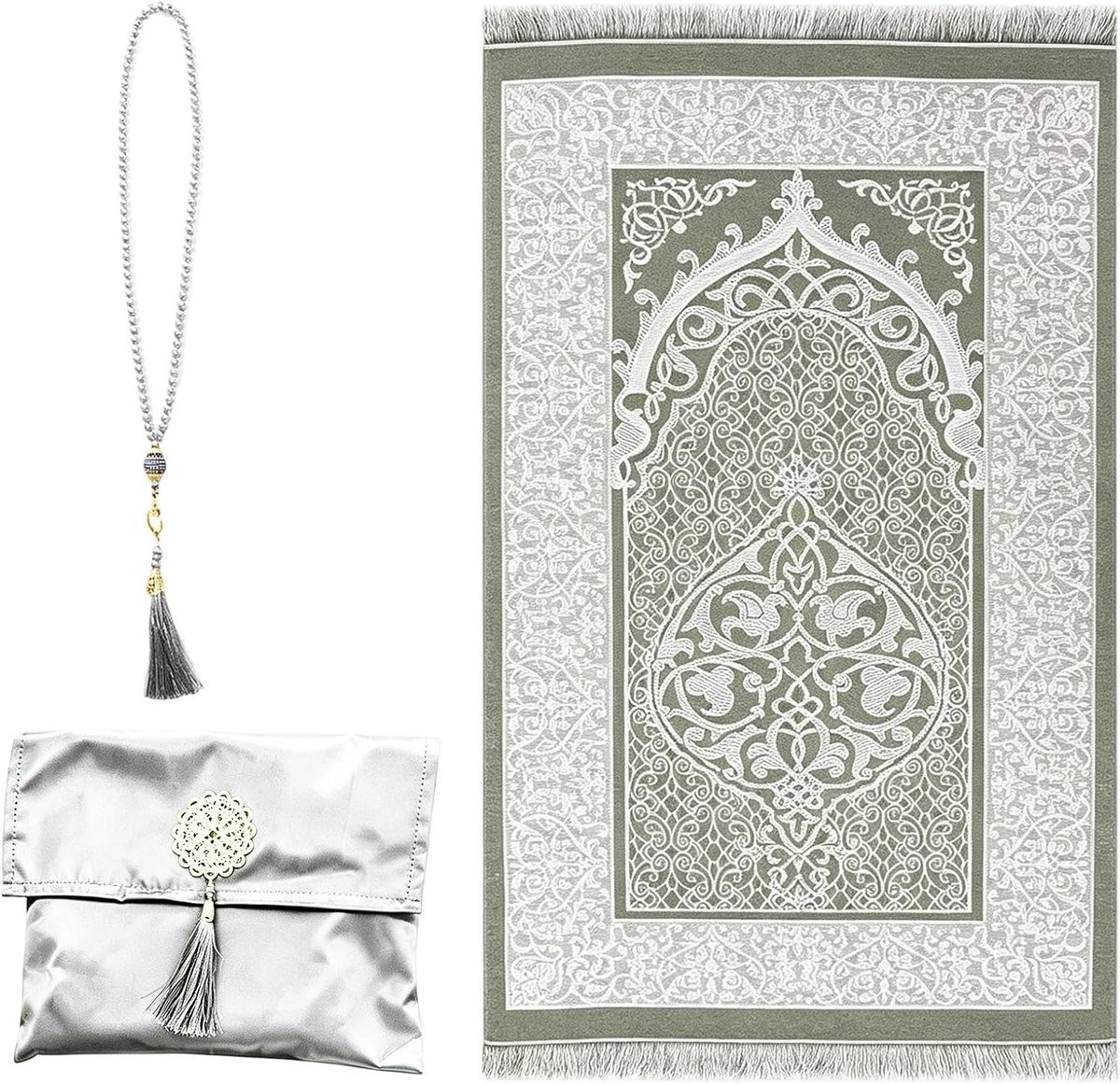 Draagbaar opvouwbaar gebedstapijt met opbergtas en gebedsketting voor moslims, ideaal voor reizen en speciale gelegenheden zoals Ramadan en bruiloften
