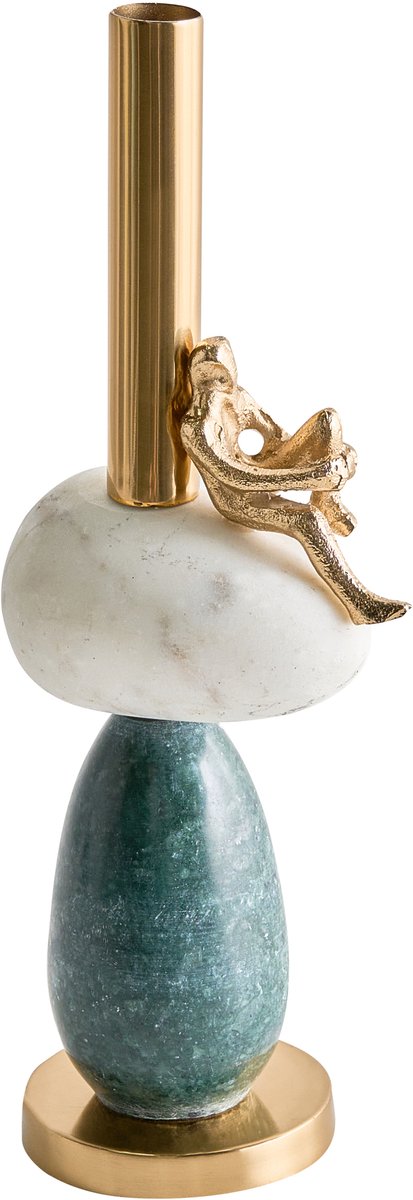 BARICE - Kandelaar - Meerkleurig - 34 cm - Marmer