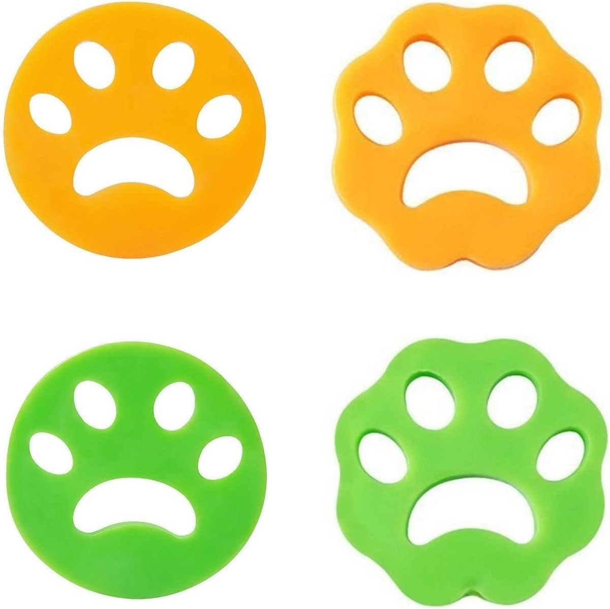 Herbruikbare dierenhaarvangers voor wasmachine en wasdroger - Set van 4 ronde en bloemvormige haarvangers voor honden en katten, ideaal voor auto en wasgoed