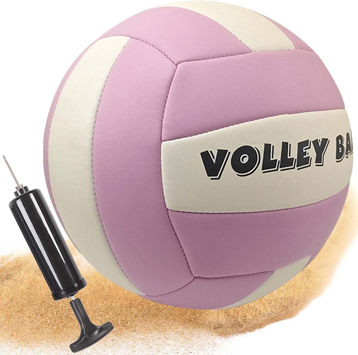 SnelShoppen - Soft Leather Beach Volleyball - Waterdichte Officiële Beachvolleybal met Pomp voor Binnen en Buiten - Geschikt voor Meisjes, Tieners en