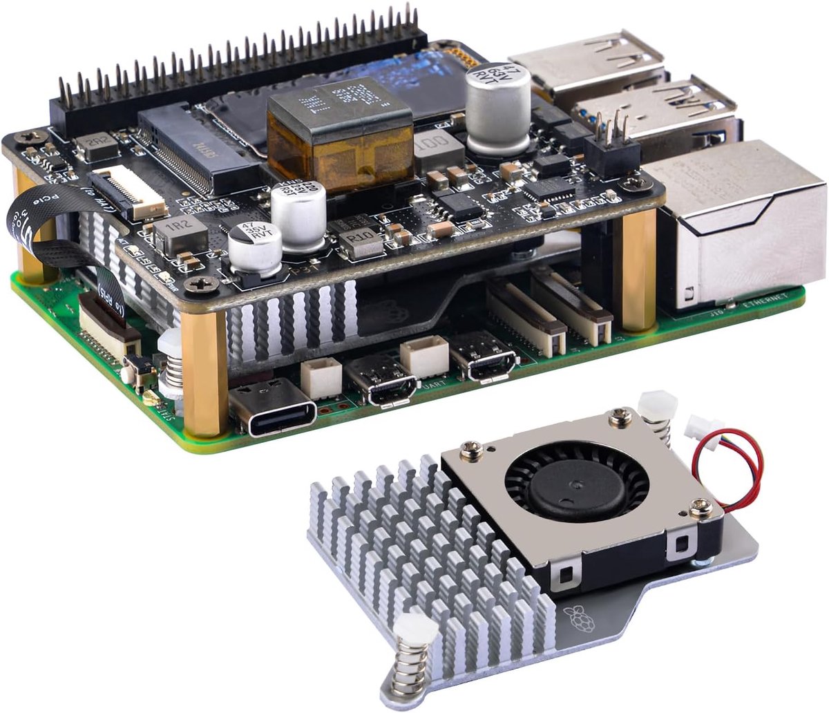 SnelShoppen - M.2 NVME M-Key PoE+ HAT met Actieve Koeler voor Raspberry Pi 5 - Ondersteunt M.2 NVMe SSD 2230 2242 - Voor Hoge Snelheid Gegevensoverdra