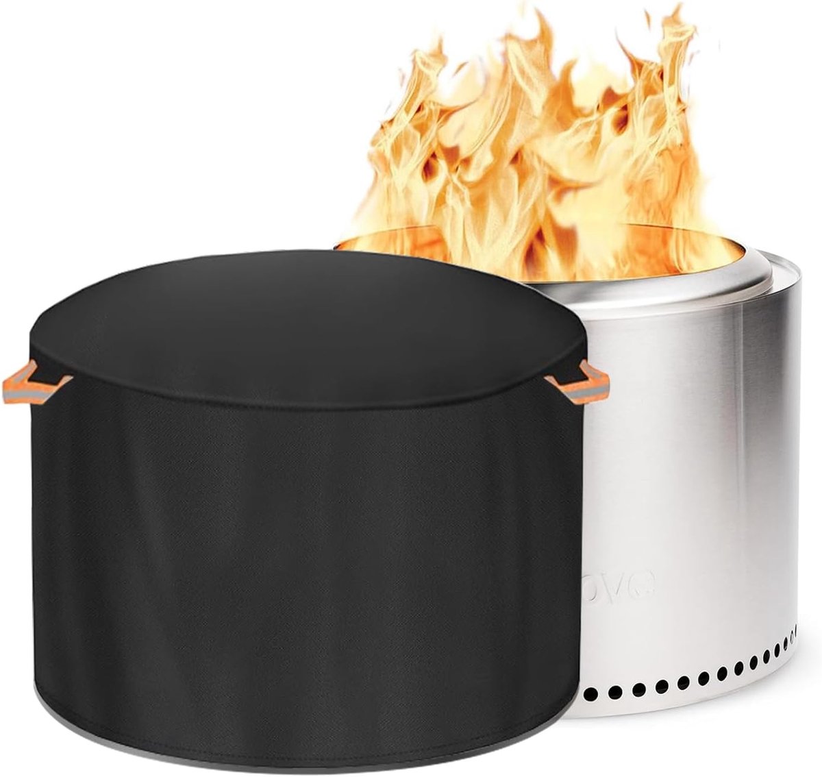 SnelShoppen - Fire Pit Cover Rond - 600D Waterdichte en UV-Bestendige Buitenbescherming voor Vuurkorf - Geschikt voor Gas Tafel/Fire-Pits - 56D x 41H