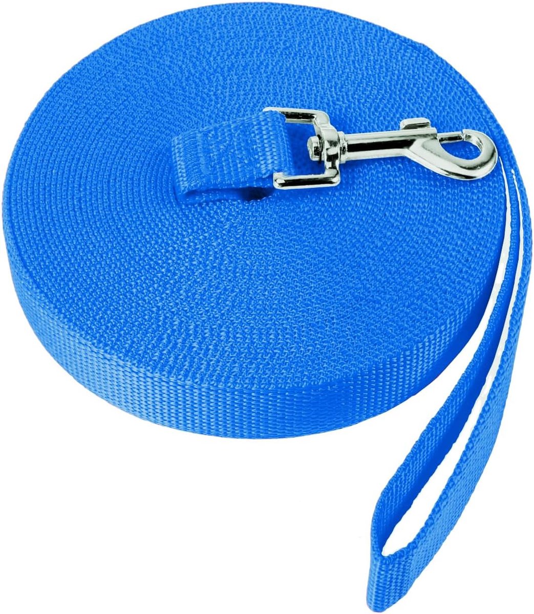 SnelShoppen - Dog Training Lead 5M Lange Leash Nylon voor Herinnering, Wandelen, Kamperen, Jagen, Tuin, Blauw