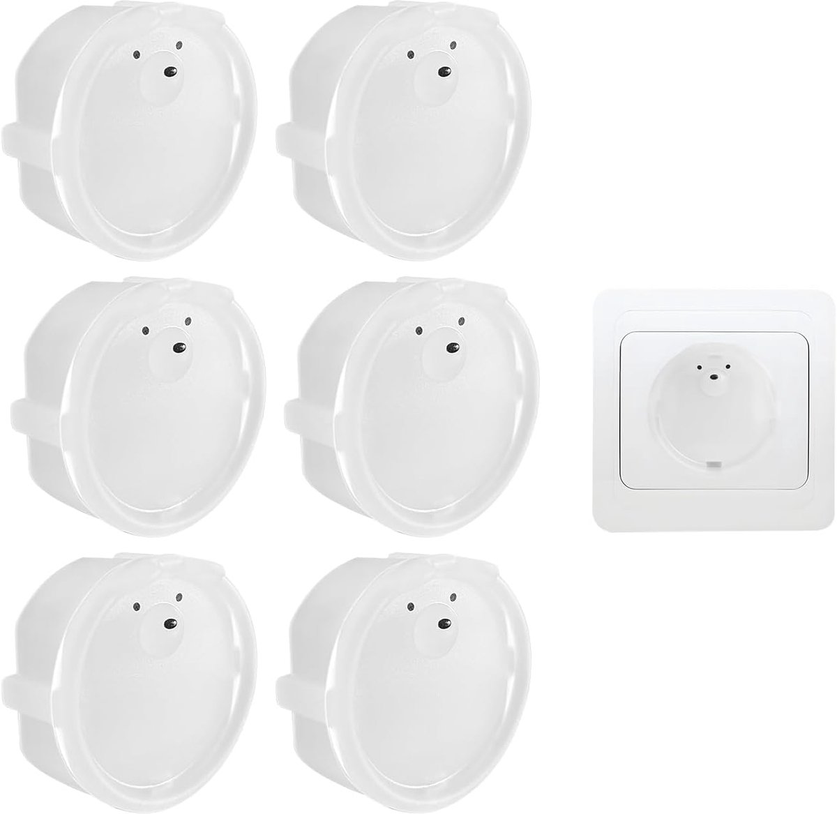 SnelShoppen - 6x Kindveilige Stopcontactbeschermers - Hoogwaardige Siliconen Socket Protectors voor Thuis en School - Duurzaam en Makkelijk te Verwijd