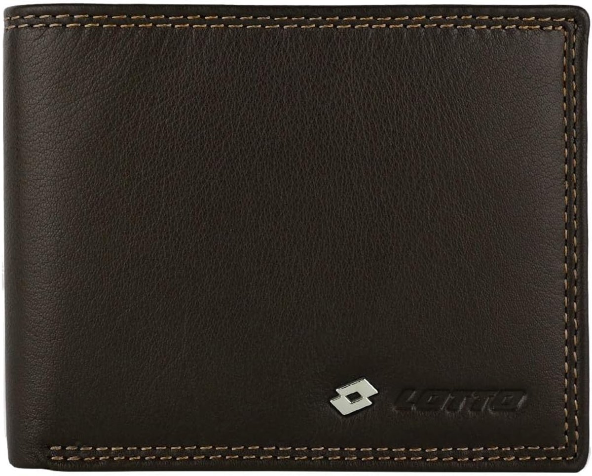 SnelShoppen - Heren Portemonnee Leer Donkerbruin - Klassiek Model met Muntcompartiment, Kaarthouders & ID Venster - Luxe Cadeaubox