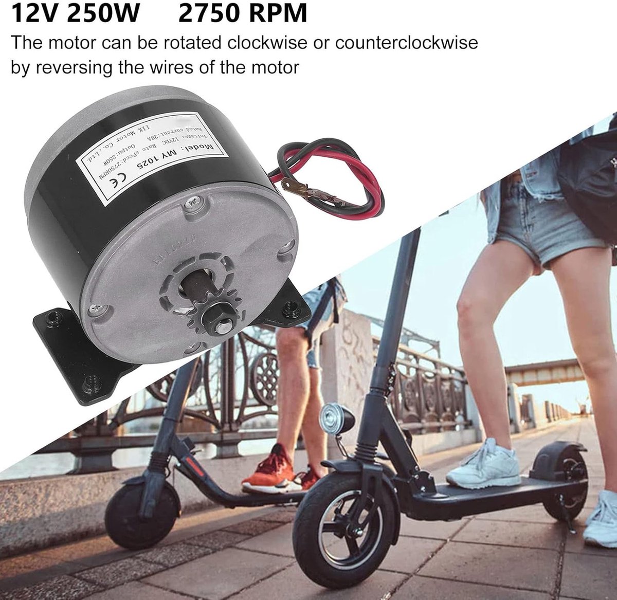 SnelShoppen - 12V 250W Hoge Snelheid Brushed DC Motor van Aluminium - Efficiënte Elektrische Motor voor Elektrische Scooters, Kleine Auto's en Mechani