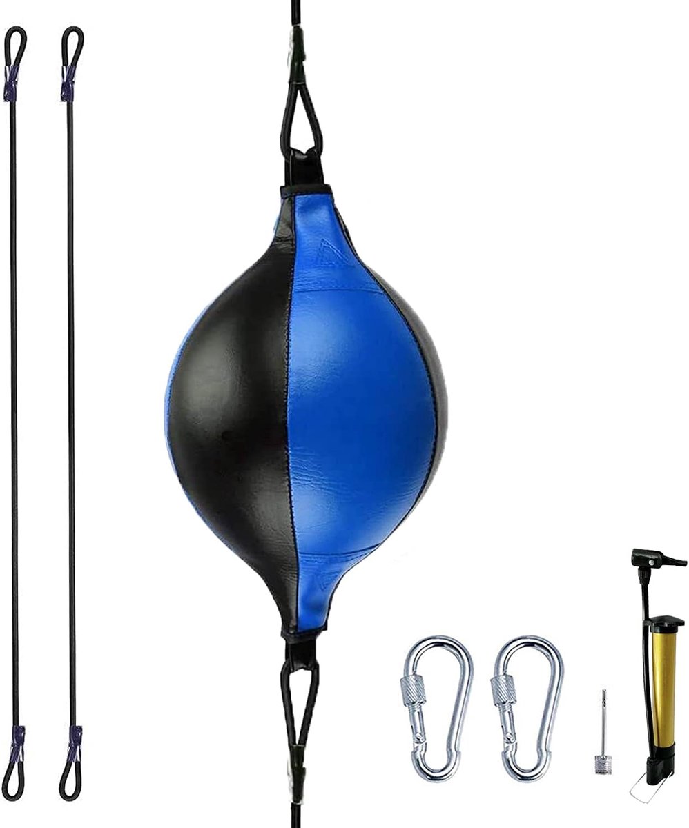 SnelShoppen - Universele Dubbelzijdige Lederen Speed Ball voor MMA, Boksen, Muay Thai, Ceilingsandbag Training, Hoogwaardig Faux Leer, Inclusief Pomp