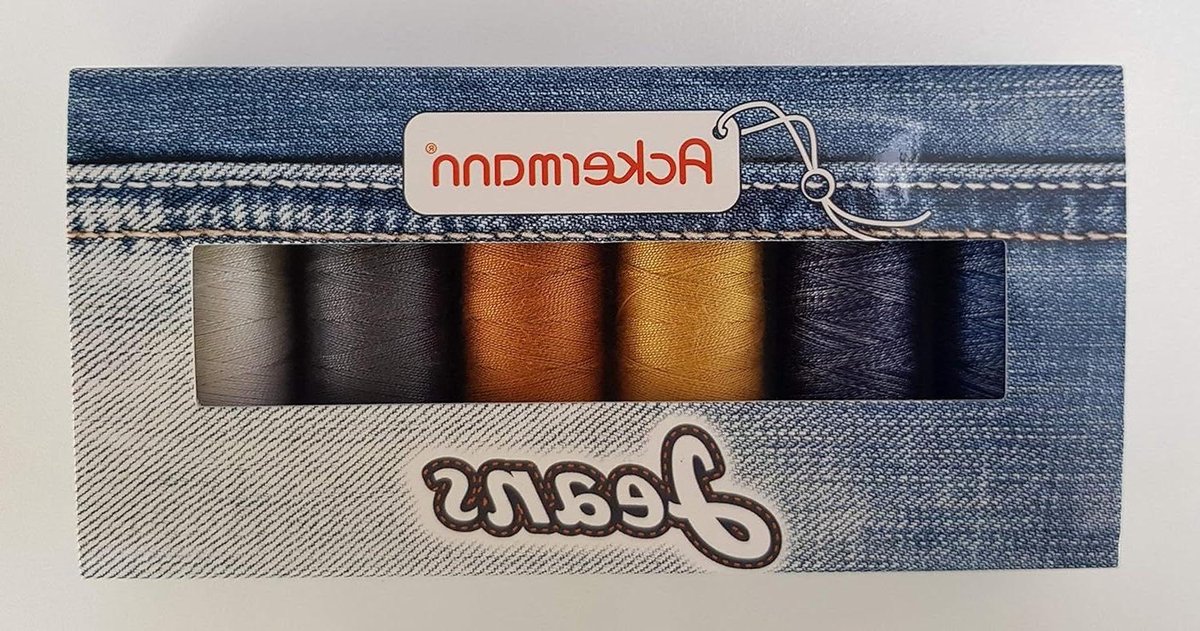 Naaigaren set - Jeans garen - Kleding repareren - Sterk polykatoen - 6 x 150 meter - Mix kleuren