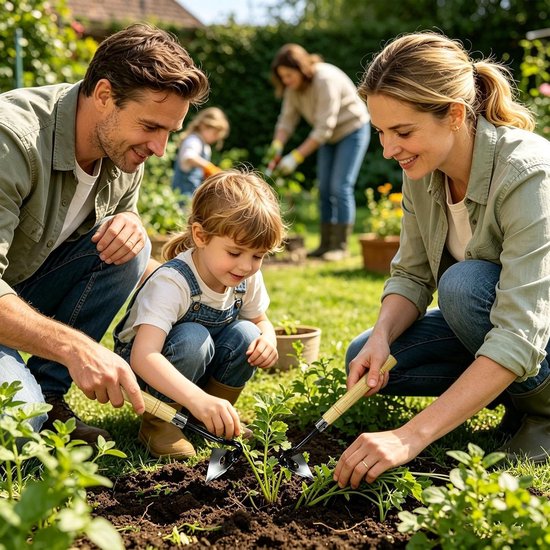 Handschoffel met Houten Handgreep - Tuin Schoffel - Onkruid Wieden - Volledig Gehard Staal — afbeelding 5