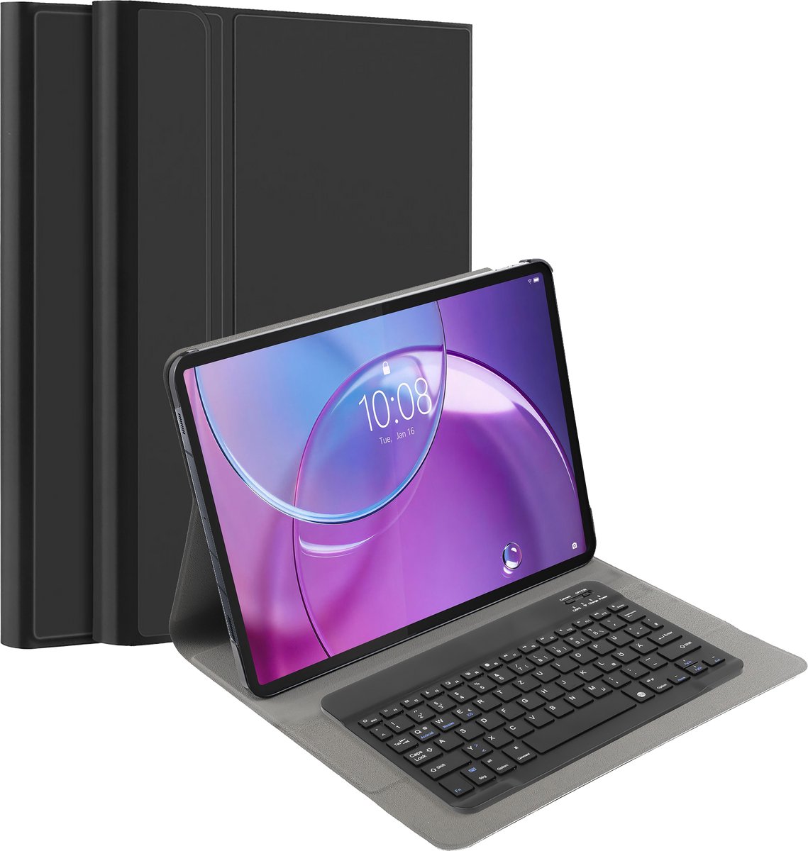 Just in Case tablet Hoes met Toetsenbord geschikt voor Lenovo Idea Tab Pro (gen 2) - QWERTZ Bluetooth Keyboard Case - Zwart