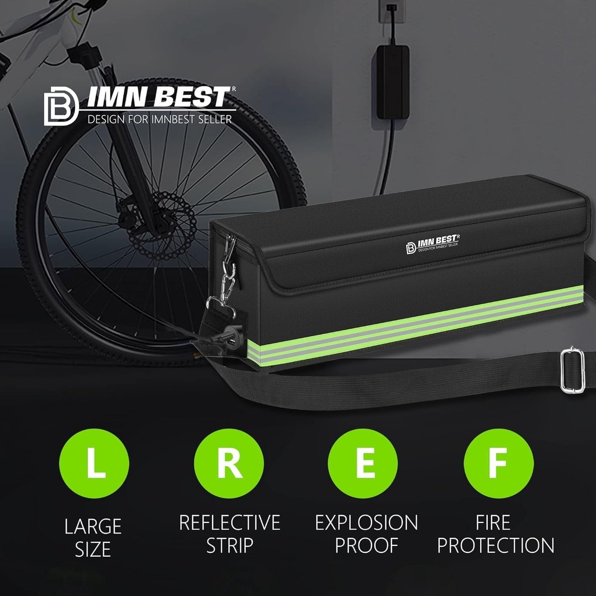 SnelShoppen - 2-Pack E-bike Batterij Tas, Brandveilig, Waterdicht & Explosieveilig Lipo Veiligheidszak voor Opslag, Transport en Opladen (50CMVC)