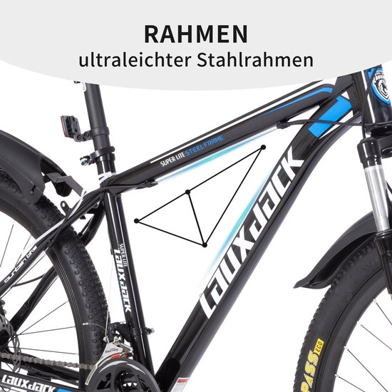 MIVRAY Mountainbike - 26 Inch Hardtail Met 21 Versnellingen - Stalen Frame - Zwart Blauw - Voor Woon Werkverkeer En Licht Terrein — afbeelding 4