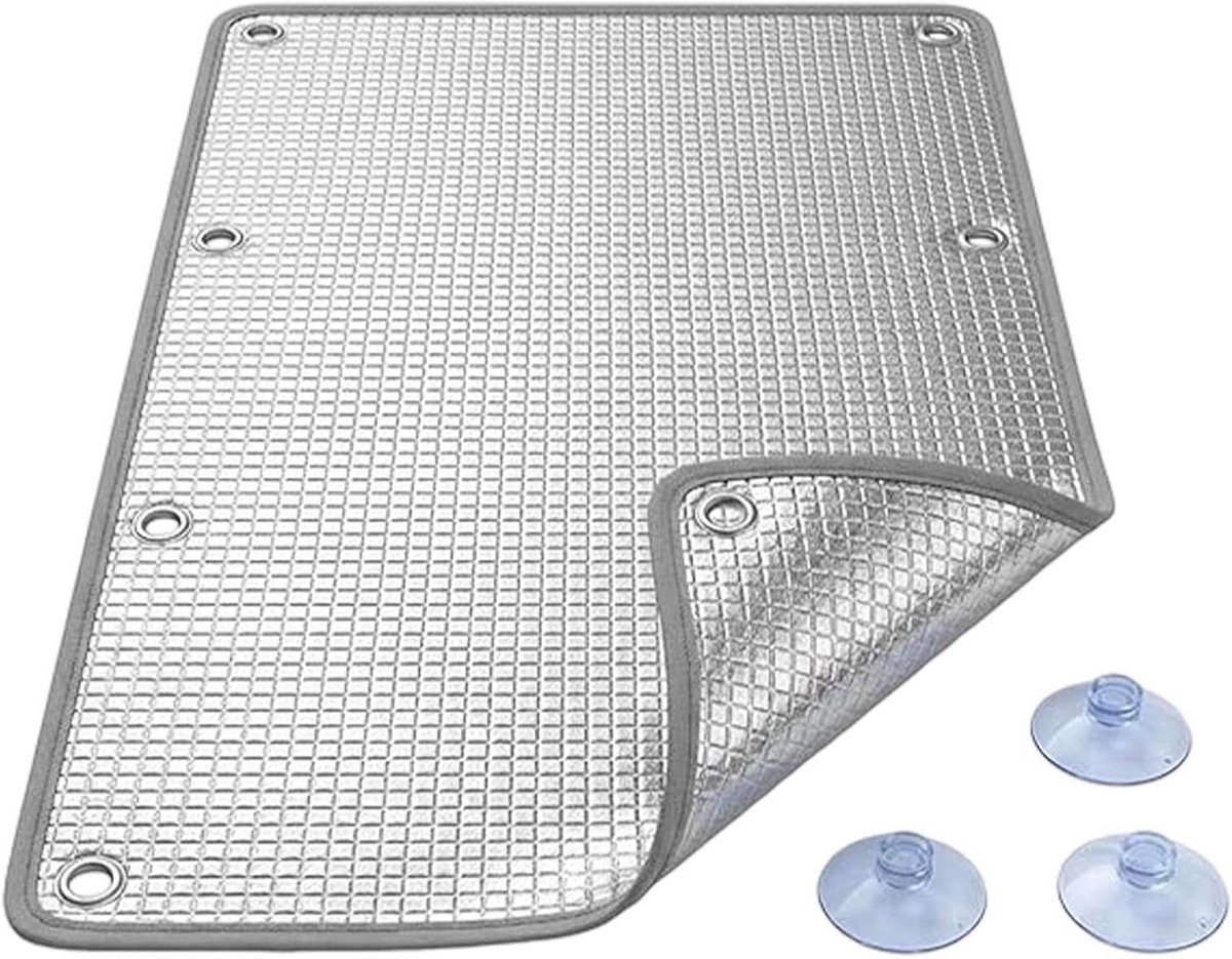 Isolatiefolie Ramen - Zonwering Folie - Warmte Reguleren - Reflecterend Aluminium - 70 x 100 cm - Zilver