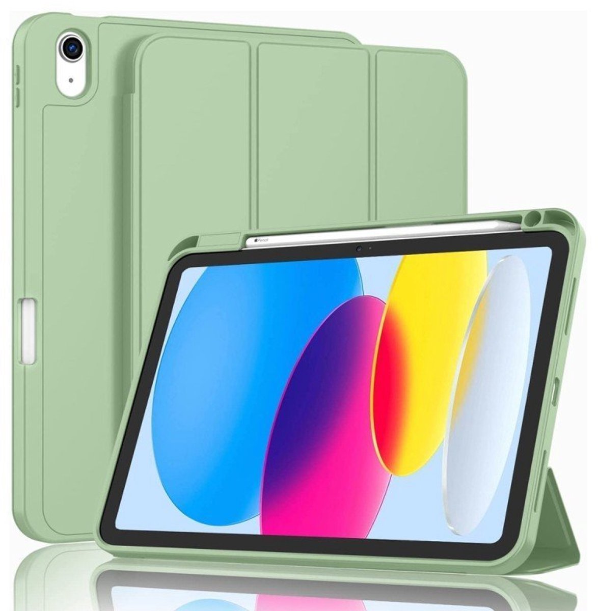 Mobiq - Flexibele Trifold Hoes geschikt voor iPad Air (2026) 11 inch M4 - lichtgroen