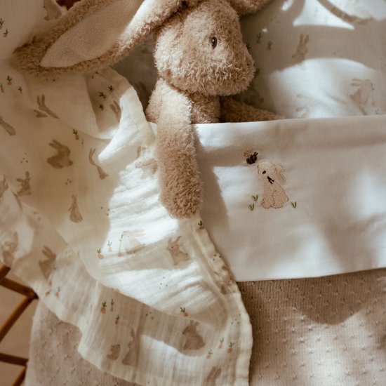 Swaddle - Wit - 120 cm - Newborn Naturals - Baby Bunny van Baby Bunny — afbeelding 4