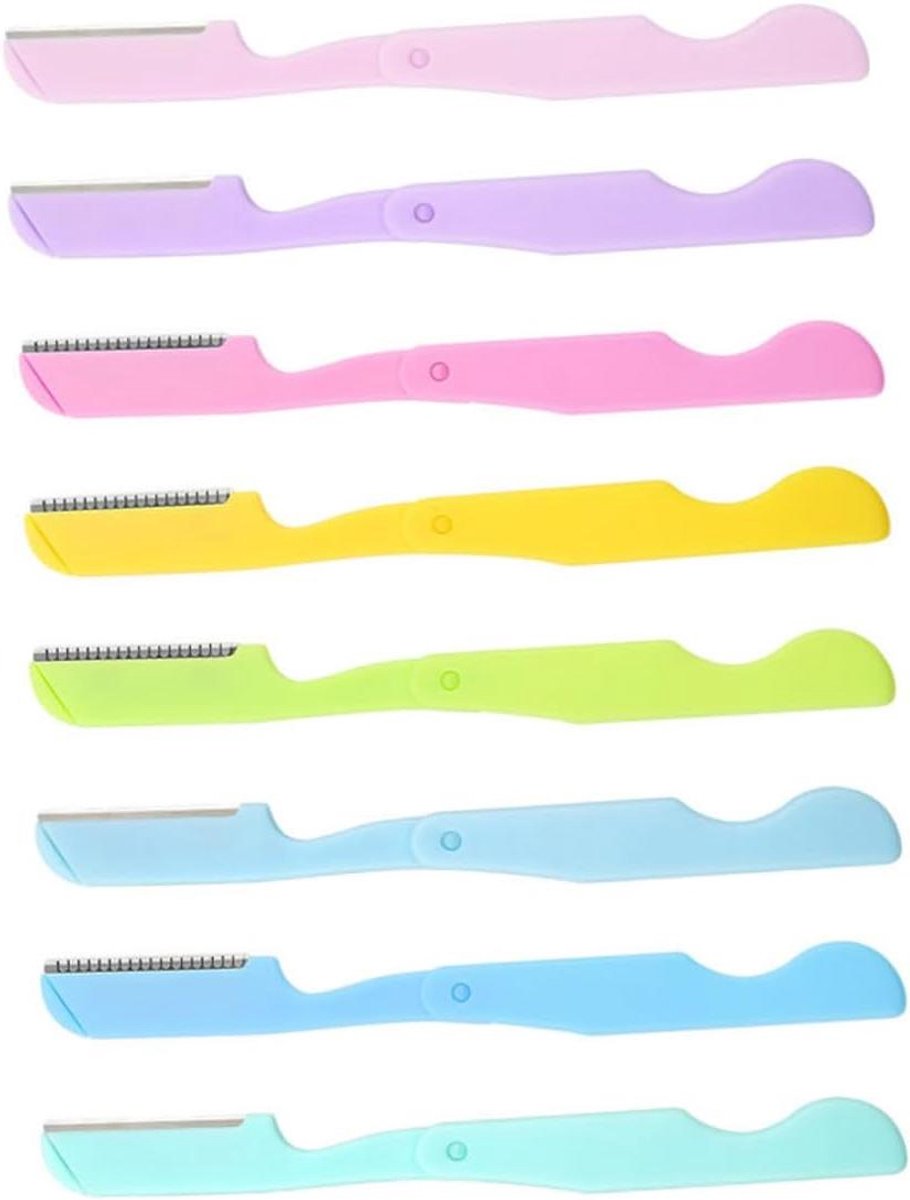 Opvouwbare Trimmers - Gezichtsverwijderaars - Gezichtshaar Verwijderen - Compact Ontwerp - 8 Stuks - Diverse Kleuren