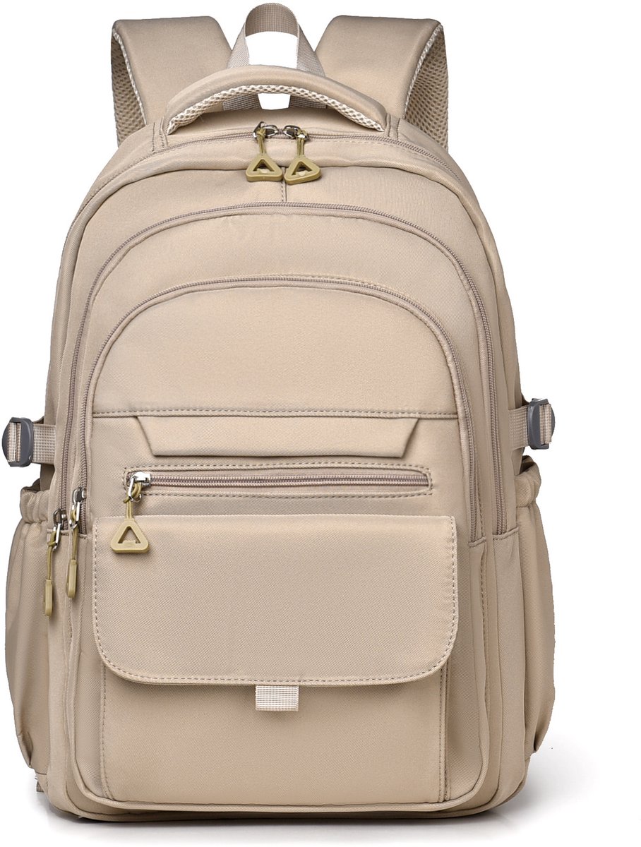 Preppy Laptoprugzak - Schooltas voor Vrouwen - Lichtgewicht Y2K Reisdagrugzak voor Woon-werkverkeer - Khaki