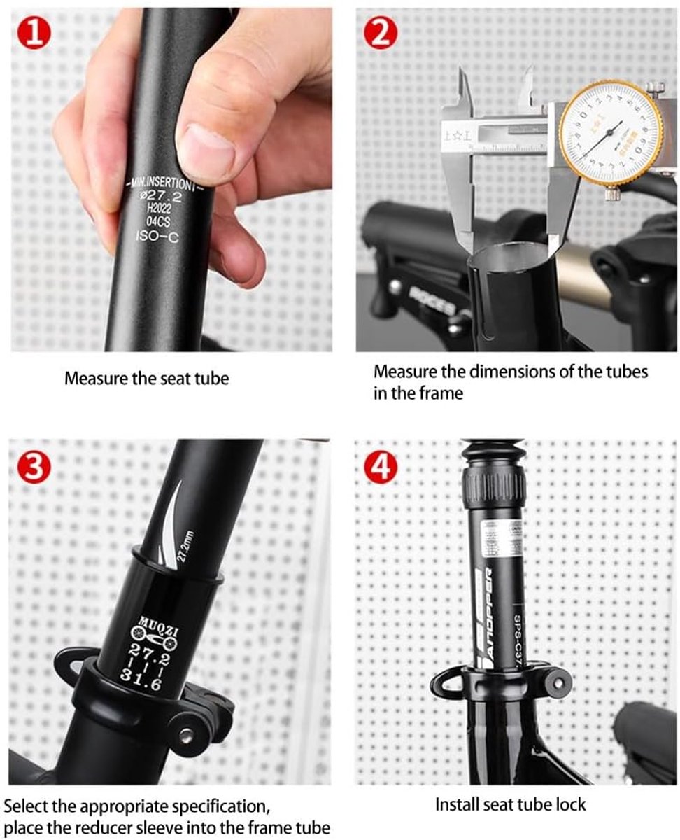 SnelShoppen - Seatpost Adapter Shim Fiets Zadelpen Tube Shim - Zadelpen Sleeve Fiets Reducer Adapter Converter 25.4-30.9 - Aluminium Legering, Lichtge