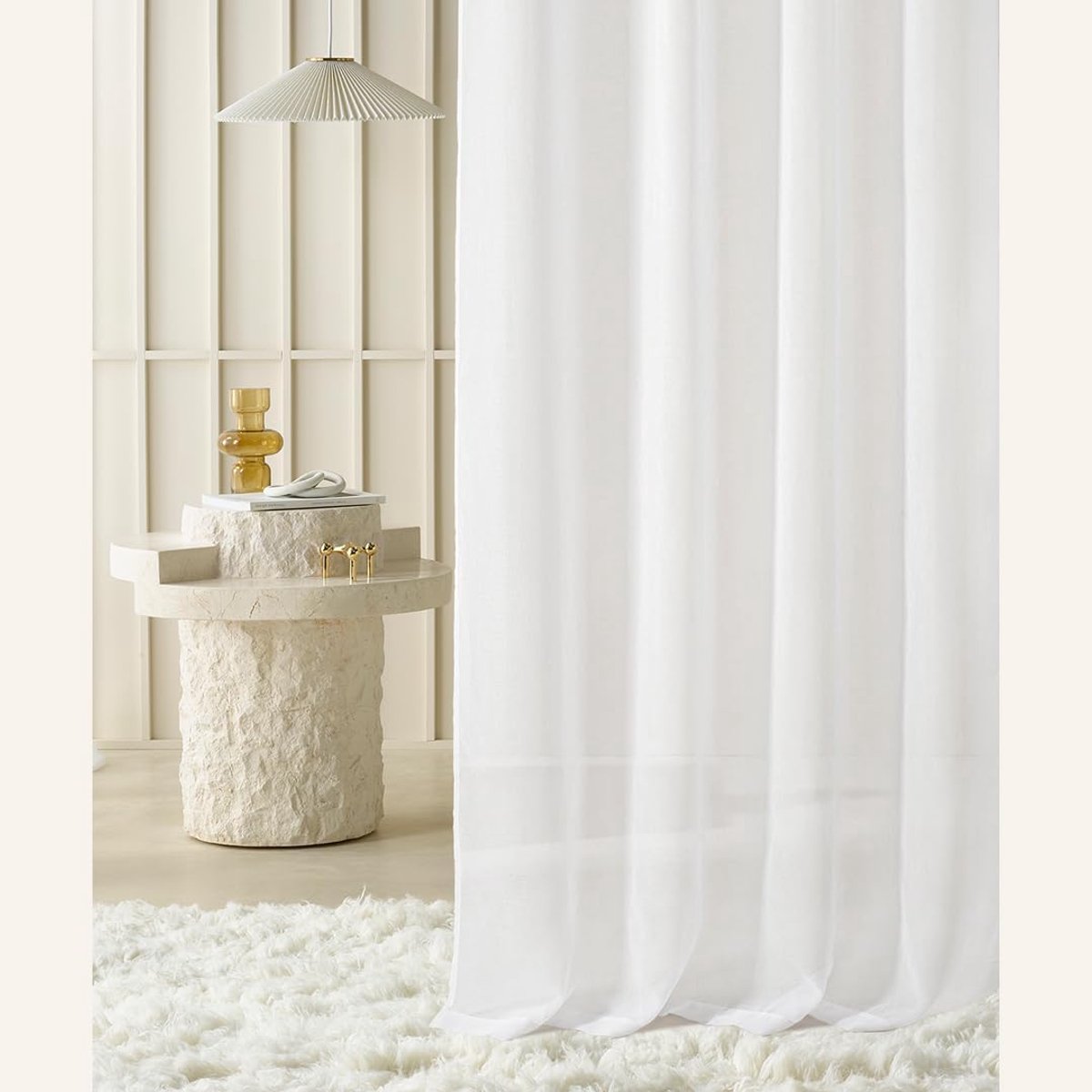 SnelShoppen - Novelia Gordijn 250x250 cm - Transparant en Glad - Voor Woonkamer en Slaapkamer - Tijdloos Design - 1 Stuk