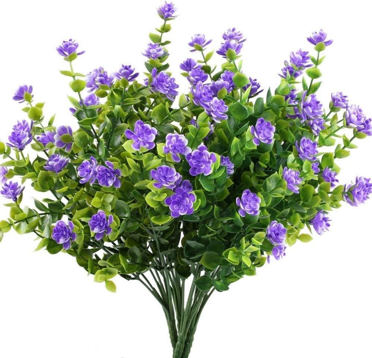 SnelShoppen - Kunstmatige Nepp bloemen 4-Pack UV Bestendige Groene Struiken Planten voor Binnen Buiten Hangende Bloempotten Tuin Decoratie