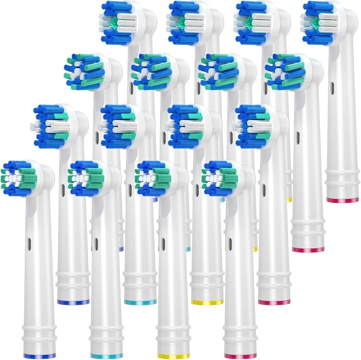 SnelShoppen - 16 Stuks Vervangende Tandenborstelkoppen voor Elektrische Tandenborstels, Compatibel met Oral B, Effectieve Plaque Verwijdering, Wit