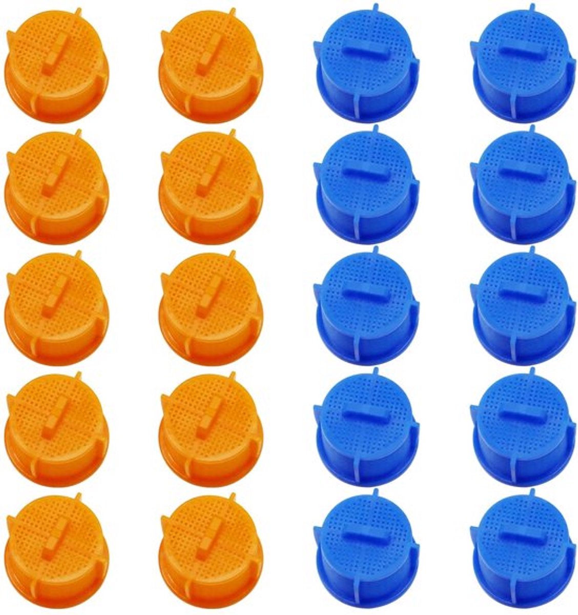 Waterfilter 20 Stuks - Wasmachine Waterinlaatklep - Dubbele Kleur - Kunststof - Oranje/Blauw - Schokbestendig - Inlaatfilter