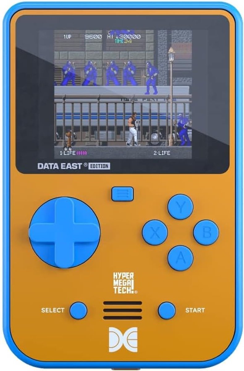 SnelShoppen - Retro Handheld Spelcomputer - Evercade Super Pocket - Data East Edition - 18 Klassieke Spellen - 4 Uur Batterijduur - Inclusief USB-C Ka