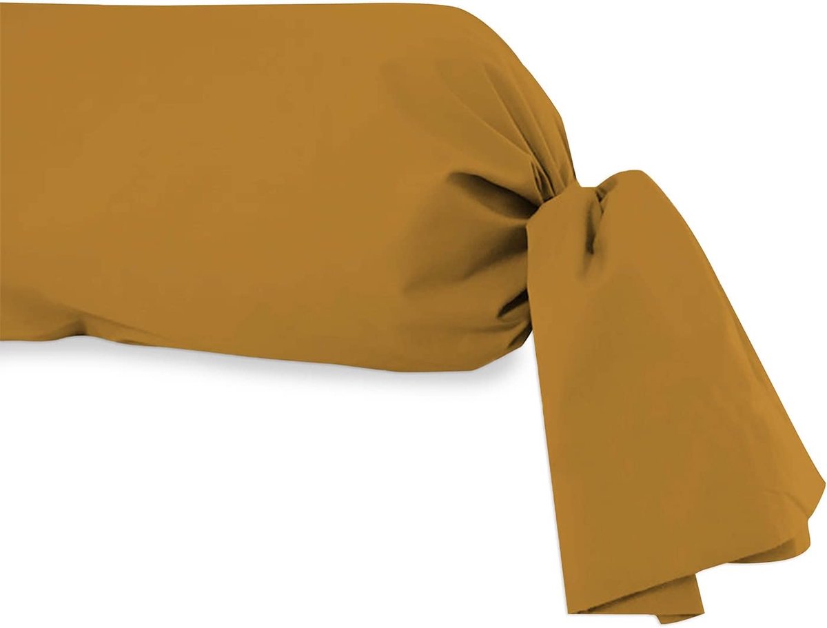 SnelShoppen - Katoenen Bolster Kussenhoes 45x185 cm - Uni Zwart - 57 Draad - Perfect voor Bed, Bank, Camping of Tuin