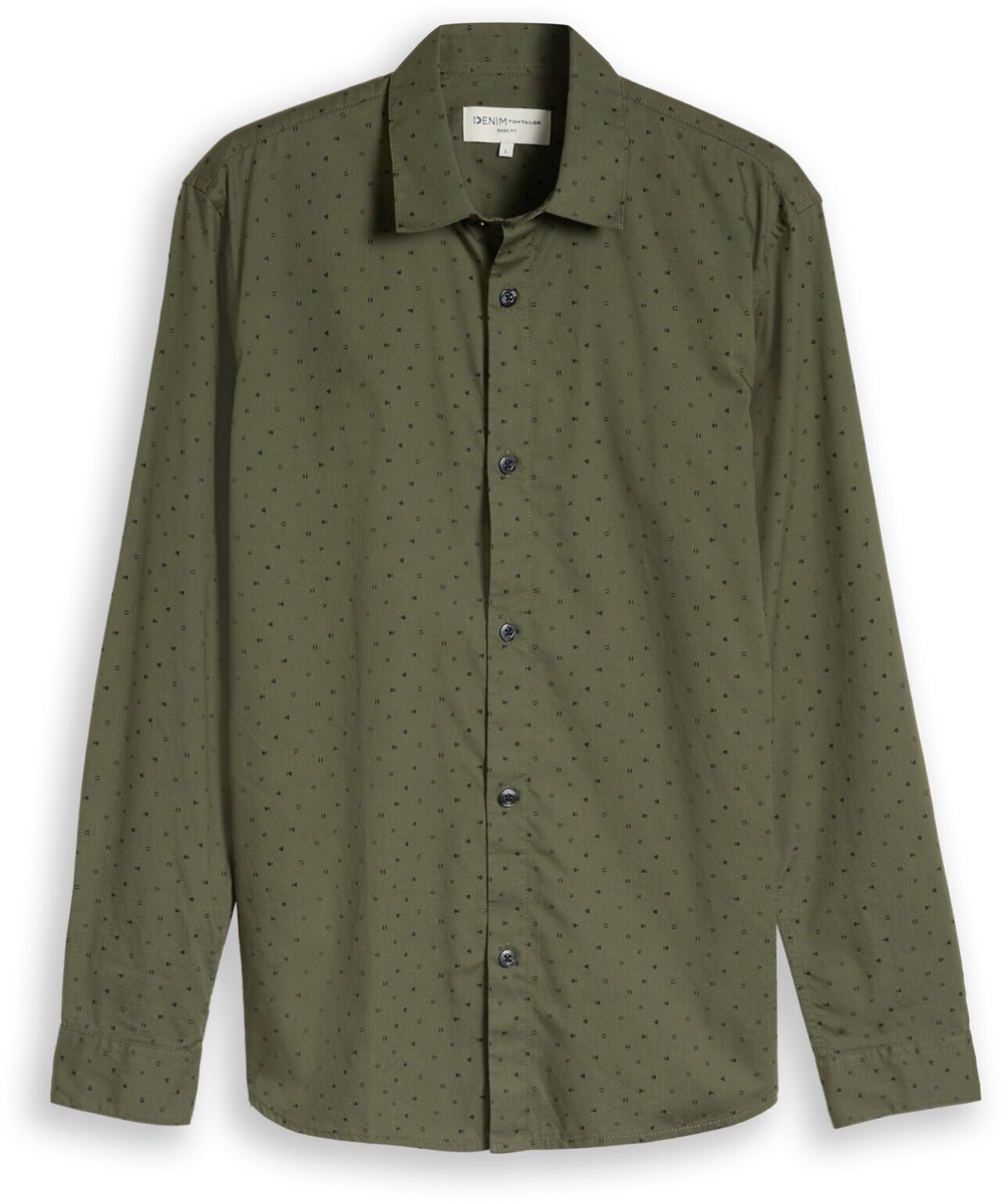 Tom Tailor Denim - Overhemd met patroon in regular fit - Maat XL - green black music design