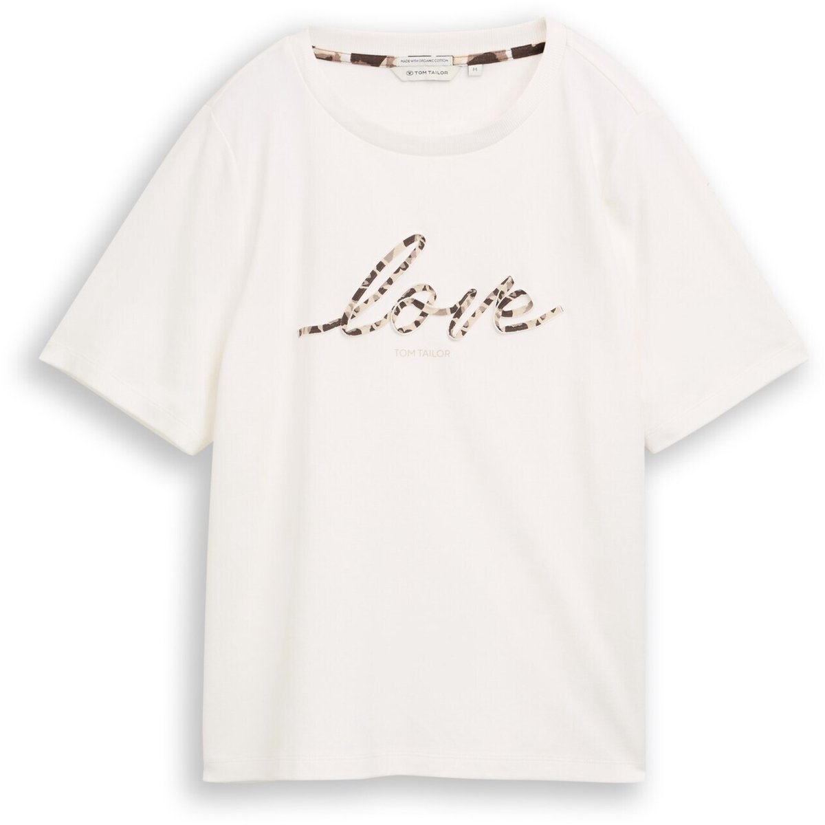 Tom Tailor - T-shirt van katoen - Maat L - Whisper White